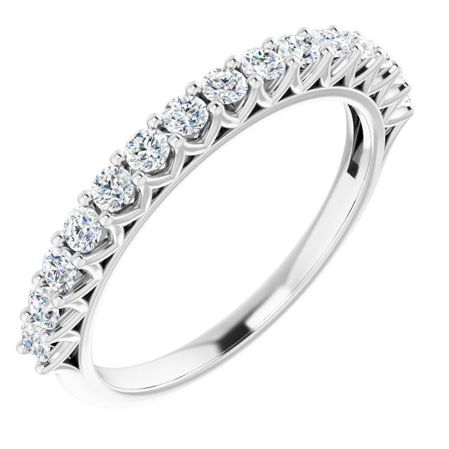 0.45 ct. Round Cut Diamond Wedding Band V Shape Setting Ring-VIRABYANI